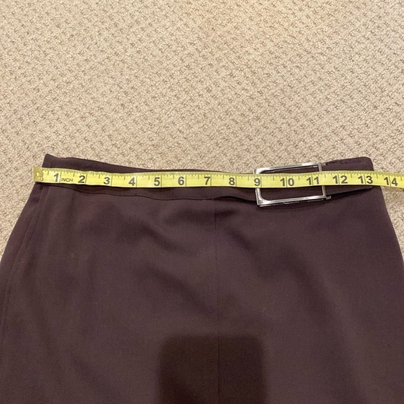 TSE Vintage Pencil Skirt in Rich Chocolate Brown with Belt Size S - Picture 6 of 7